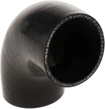 90 градусов 3-дюймовый колено 76 мм Силиконовый шланг Соединительная труба -Черный