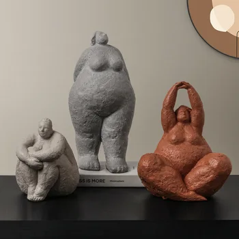 Абстрактная фигура толстухи, украшение, скульптура из смолы, художественное оформление книжного шкафа в гостиной, офиса