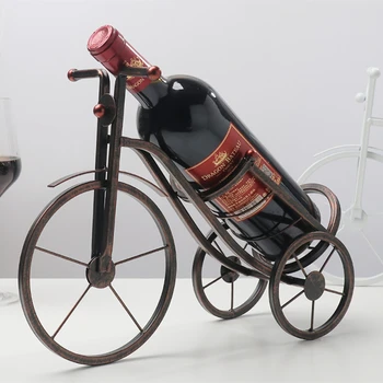 Креативный Металлический винный стеллаж для трехколесного велосипеда, держатель для бутылок винтажного вина, декор для домашней свадьбы, витрина, подвесной стеллаж для хранения вина