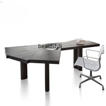 Стол для переговоров из массива дерева в скандинавском стиле, рабочий стол для бревенчатого офиса, Компьютерный стол для переговоров, длинный стол