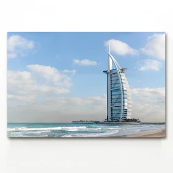 Декоративные картины Здание Дубая Небоскреб Бурдж Аль Араб Плакаты с океаном и принты на холсте для домашнего декора