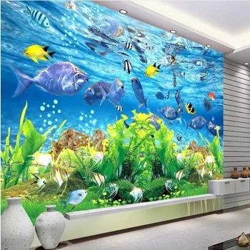 масштабные фрески wellyu на заказ, впечатляющий подводный мир высокой четкости, 3D фоновая стена, нетканые обои