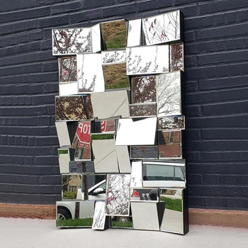 Декоративное зеркало на стену по индивидуальному заказу Неоклассическое квадратное настенное комбинированное зеркало трехмерного дизайна