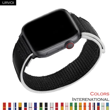 URVOI sport loop для Apple Watch band series 8 7 6 SE 54321 ультра Международный ремешок для iwatch тканая нейлоновая петля мягкая 41 мм 45 мм