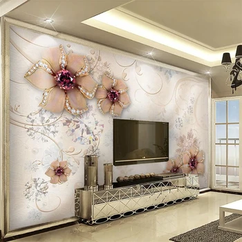 изготовленная на заказ большая фреска wellyu, модное украшение дома, ювелирный фон с цветочным узором в виде бриллиантов, обои для стен papel de parede