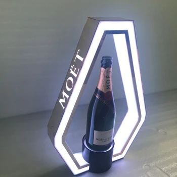 Индивидуальный логотип, перезаряжаемая отделка в новом стиле, подставка для бутылки вина, подставка для дисплея Glorifier