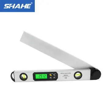 SHAHE Новый цифровой измеритель угла наклона спиртового уровня 0-225 градусов, электронный транспортир из алюминиевого сплава, угловая линейка 400 мм, цифровая