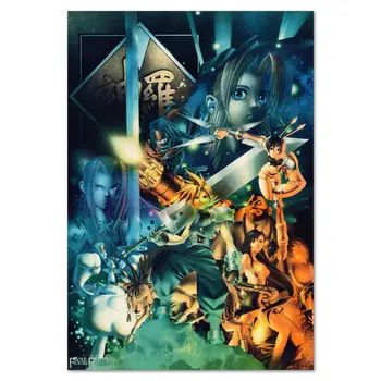Final Fantasy 7 (VII) - Tetsuya Nomura Collage Art Film Печать шелкового плаката Домашний декор стен 24x36 дюймов