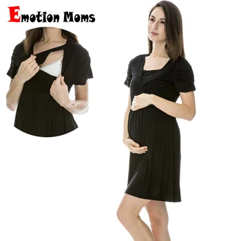 Летняя модальная одежда для беременных Emotion Moms, одежда для беременных, платья для беременных, платье для кормления грудью