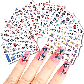 1ШТ Микки и Минни 3D Клейкая наклейка для украшения ногтей Disney Принадлежности для маникюра DIY Аниме Наклейка для ногтей Нажмите на ногти