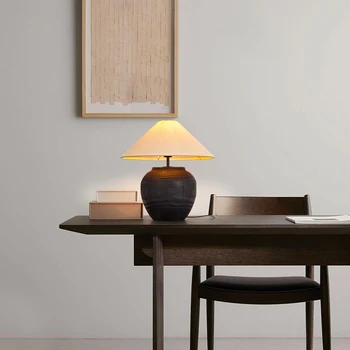 лампа, прикроватная лампа для спальни, творческая личность, имитация керамических украшений, ретро B & B, гостиная, кабинет, японская лампа
