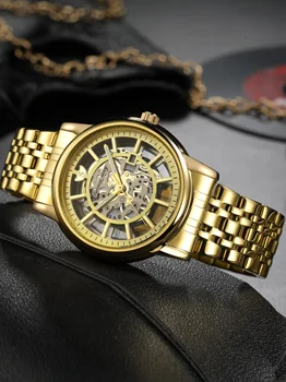 НОВЫЕ роскошные длинные часы для мужчин, стальной ремешок, полый скелет, наручные часы для отдыха, спортивные часы, мужские высококачественные кварцевые часы, мужские часы