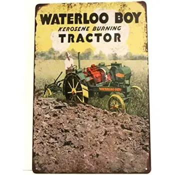 Металлическая вывеска New Waterloo Boy Tractor Жестяной Металлический плакат, вывеска в винтажном стиле, Фермерская жестяная вывеска