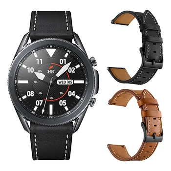 Черно-коричневый кожаный ремешок для Samsung Galaxy Watch 3, 45 мм, 41 мм, ремешок для часов Watch3 Active 2, заменяющий ремешки браслета