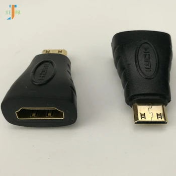 500 шт./лот HDMI-совместимый женский адаптер-конвертер с Мини-разъемом HDTV для кинотеатра, проектора, ноутбука, мобильного телефона Черный