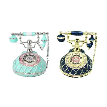 Телефонная статуэтка в винтажном стиле, Шкатулка для хранения ювелирных безделушек, Декоративный навесной чехол для ожерелья, колец, браслета для часов