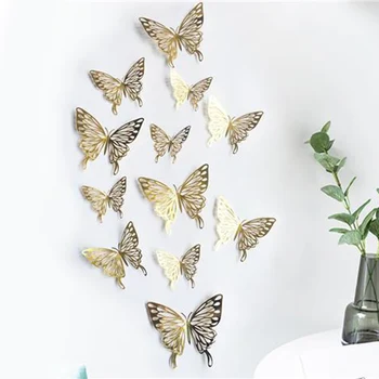 36шт 3D наклейки на стену с бабочками Красочные наклейки с бабочками Украшения DIY Wall Art Butterfly Decor 3 размера Наклейки на стены с бабочками