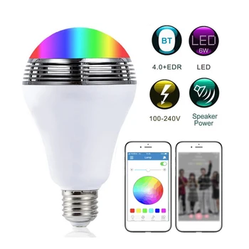 Интеллектуальное приложение E27 Led BT Light bulb-Функция Дистанционного управления Яркостью и цветом света, регулируемая Функция синхронизации Воспроизведения музыки, Светодиодная лампа