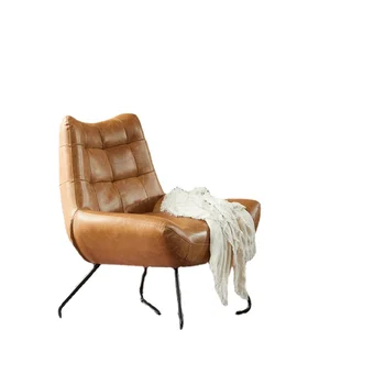 XK Современная Минималистичная гостиная, Одноместный диван-кресло из натуральной кожи, Скандинавский рабочий Ленивый диван