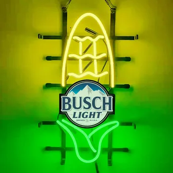 Неоновая Вывеска Busch Light, Изготовленная на Заказ из настоящего Стекла Ручной Работы, Пивной Бар, Магазин KTV, Ресторан, Рекламный Декор комнаты, Лампа-дисплей 8 