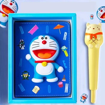 3D A6 Детский студенческий планировщик, блокнот с повесткой дня, милые канцелярские принадлежности для декомпрессии, принадлежности для Doraemonhool, 200 страниц с подарочной коробкой, ручка