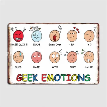 Металлическая вывеска Geek Emotion, мемориальные доски для паба, украшение паба, жестяная вывеска, плакат