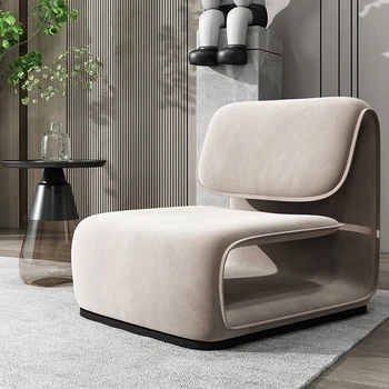 Итальянский минималистичный диван-кресло, современная гостиная для одинокого ленивого отдыха, легкая роскошная мебель из сетчатой красной ткани в скандинавском стиле.
