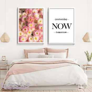Скандинавские Розово-белые плакаты и принты с маргаритками, настенное искусство, холст, модульная картина для декора гостиной
