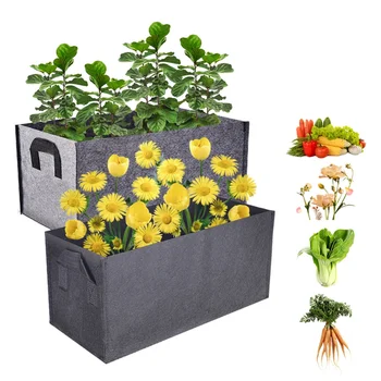 Пакеты для выращивания растений объемом 6-18 галлонов с 2 ручками, прямоугольный контейнер для посадки из нетканого материала, горшок для рассады растений