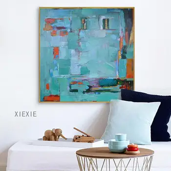 Красочная абстрактная картина маслом, подходящий по цвету плакат на холсте, современное украшение дома, комнаты, отеля, офиса