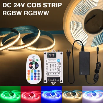 DC 24V COB LED Strip RGBW RGBWW 784 Светодиода/М Высокая Яркая Гибкая Лента FOB Tape Light Лампа 0.5М 1М 2М 3М 5М