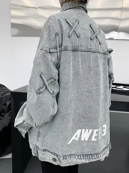 Весенне-осенняя японская брендовая оригинальная джинсовая куртка с карманами в стиле хип-хоп Хай-стрит для мужчин и женщин с хлопковыми лацканами 2022 года