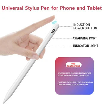 Универсальный стилус для планшета для Android Apple iPad, карандаш с сенсорным экраном для iPad, аксессуары для Apple Pencil 2, чехол