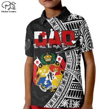 Футболка-поло Tonga KID Happy Tongan Fathers Day, футболки-поло с 3D принтом, летние футболки для мальчиков и девочек, топы