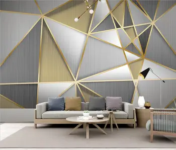 Пользовательские геометрические линии Настенные обои для гостиной Современные обои Фон Обои домашний декор Papel De Parede 3D