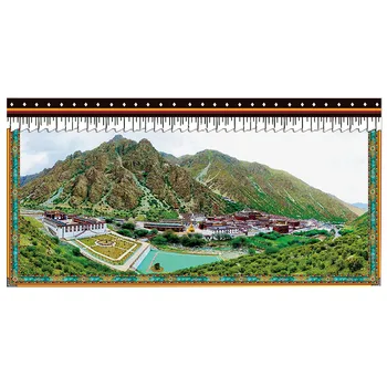 Тибетский Город Горный Гобелен Карта Художественная Фреска Тканевое Украшение Стен