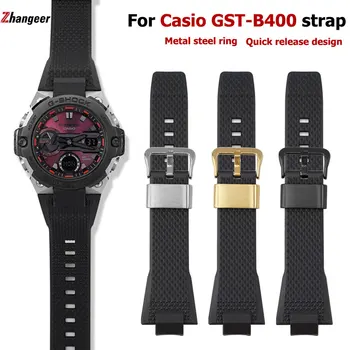 Быстросъемный ремешок из смолы для Casio G-SHOCK Steel Heart серии GST-B400, мужской силиконовый ремешок для часов, замена аксессуаров для браслета