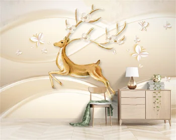 Обои на заказ Европейская трехмерная 3D акварель лось бабочка гостиная спальня фон настенное украшение картина