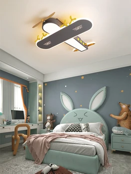 Креативный мультяшный авиамоделизм, детская комната, современные авиационные фонари, спальня для мальчиков, светодиодный потолочный светильник для защиты глаз