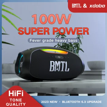 Xdobo BMTL BOOM 100 Вт Мощный динамик Bluetooth, Портативная звуковая колонка, Домашний кинотеатр, 360 Стерео, Беспроводной басовый сабвуфер