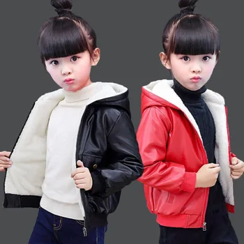 Куртка из искусственной кожи для девочек 2-12 лет, детское пальто из искусственной кожи, куртка-локомотив с длинным рукавом и поясом на молнии, стильные куртки для мальчиков-подростков