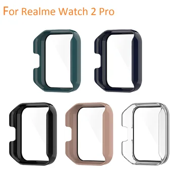 Защитный чехол, ремешок для часов Realme Watch 2 Pro, чехол для смарт-часов, бампер в виде ракушки + закаленный протектор, сменные часы She