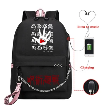 Аниме-рюкзак, сумка для ноутбука, дзюдзюцу Кайсен Ремен Сукуна, Дорожные рюкзаки, студенческие школьные сумки для девочек-подростков