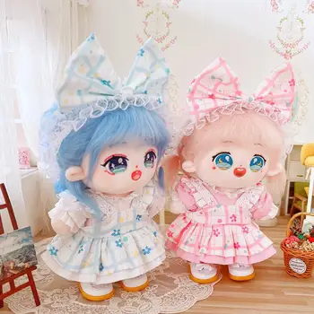 В наличии 3 шт./компл. 20 см Розовая/синяя повязка на голову с бантом, блузка, юбка, комплект для принцессы, одежда для кукол, игрушки, аксессуары для куколки, костюм Cos