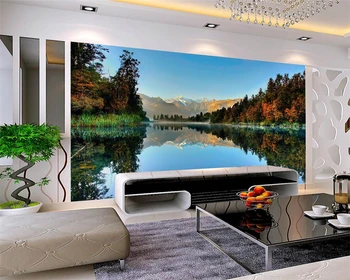 обои beibehang домашний декор Индивидуальная пейзажная живопись природные пейзажи озера ТВ фон фотообои на стену