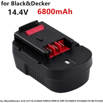 6800mAh 14,4V NI-MH Аккумуляторная Батарея для Black & Decker A18 A1718 A18NH HPB18 HPB18-OPE FS1800CS FS1800D FS180 FS18ID