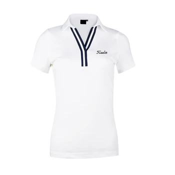 Женская футболка для гольфа с коротким рукавом, быстросохнущая, впитывающая пот, Дышащая, для отдыха на открытом воздухе, стрейчевая, тонкая, универсальная, высококачественная футболка