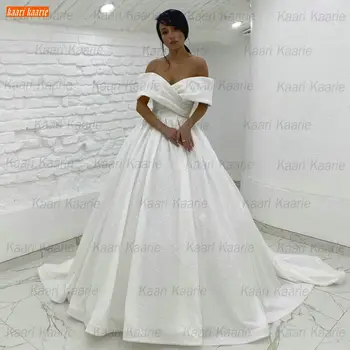 Блестящее Белое Свадебное Платье 2021 Robe De Mariée, Сшитое На Заказ С Открытыми Плечами, Светоотражающие Платья Невесты Из Тюля Для Супружества Свадебные Платья