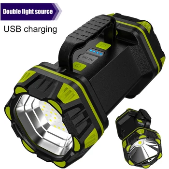 USB Кемпинговая лампа, перезаряжаемые портативные фонари, факелы для выживания в приключениях с двойным источником света, многофункциональные для пеших прогулок, рыбалки