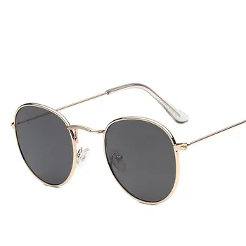 Ретро Круглые солнцезащитные очки для мужчин и женщин, модные многоугольные солнцезащитные очки в металлической оправе, винтажные очки для вождения на открытом воздухе с защитой UV400